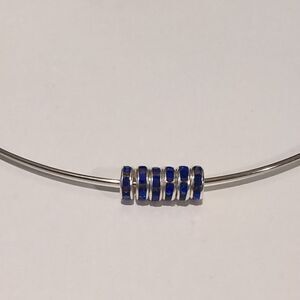 6 Blue‎ 8mm Rondelle Spacer Beads